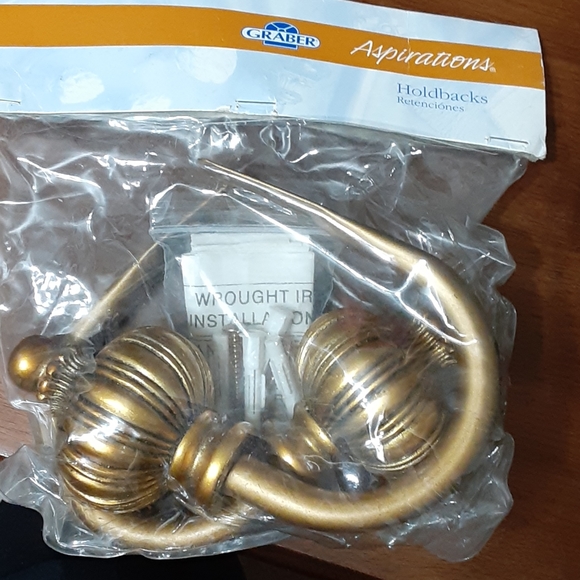 Graber Timeless Gold Elegance Drapery Holdback NEW - Picture 2 of 3